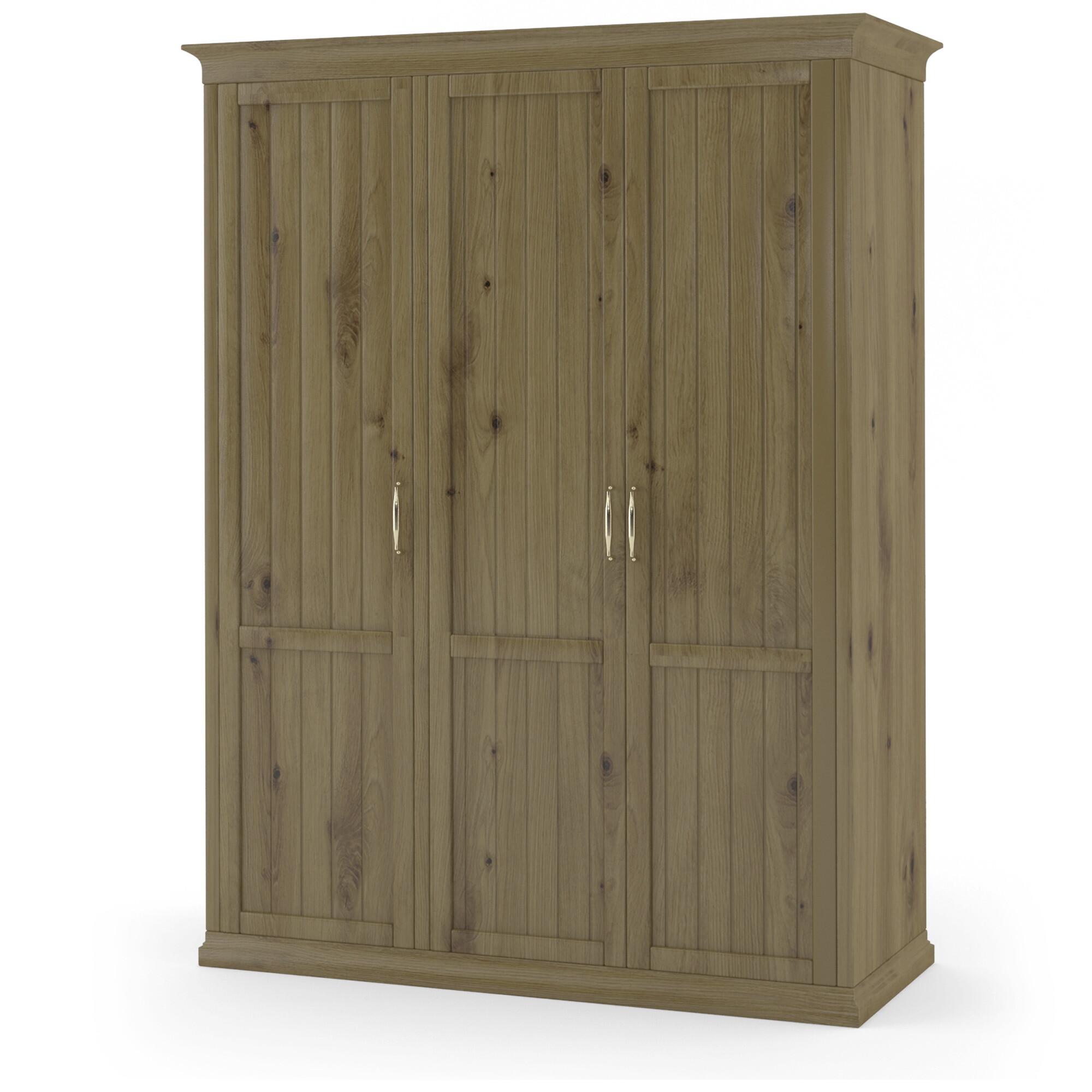 

Шкаф трехдверный распашной деревянный MebiGrand цвет Орех лесной