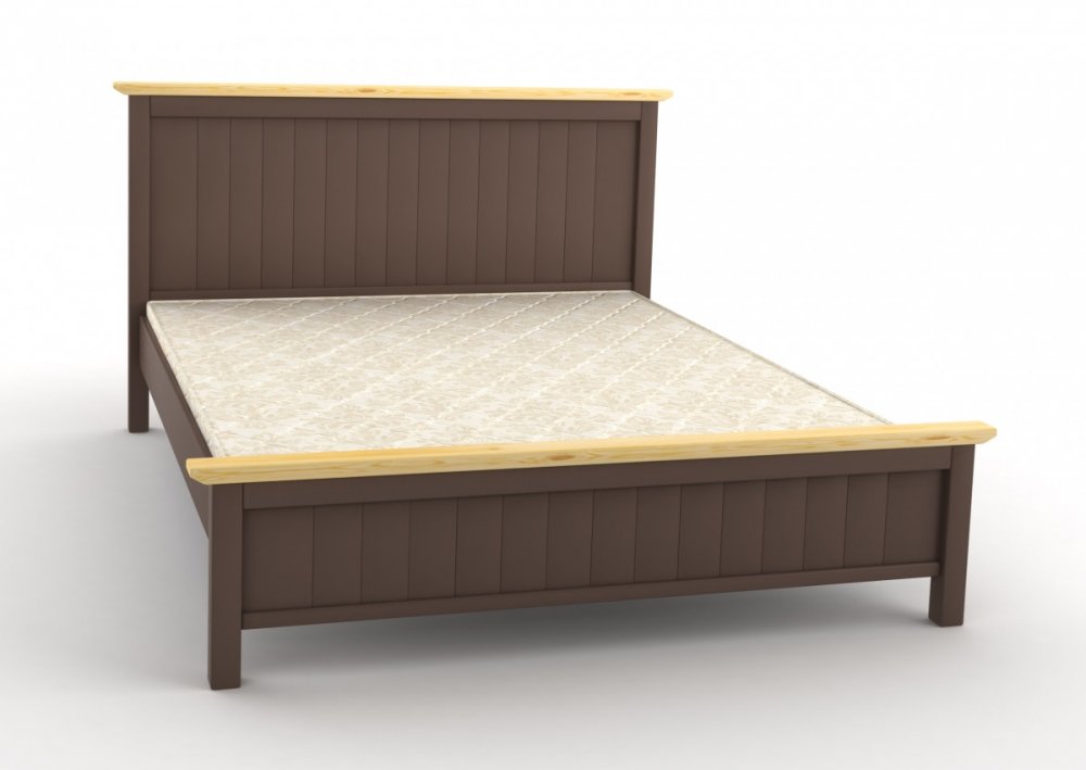 

Кровать двуспальная деревянная из сосны Вирджиния MebiGrand в спальню 160x200 цвет Шоколад