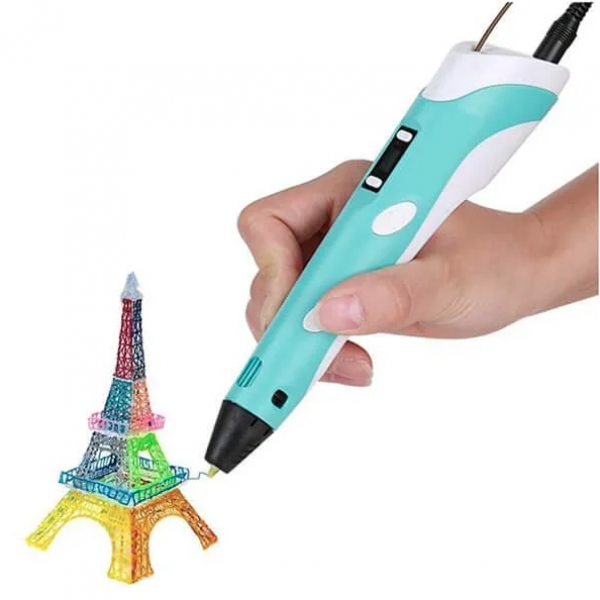 

3д ручка MyRiwell Air 3d Pen для начинающих, детей и взрослых с дисплеем 18 см Голубая