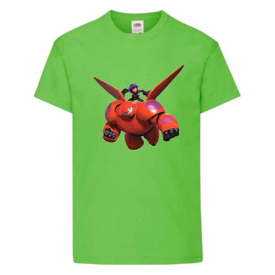 

Футболка детская Город героев Герой летит на Баймаксе (Hero on Baymax HC lgrn 5) светлозеленая 104 см
