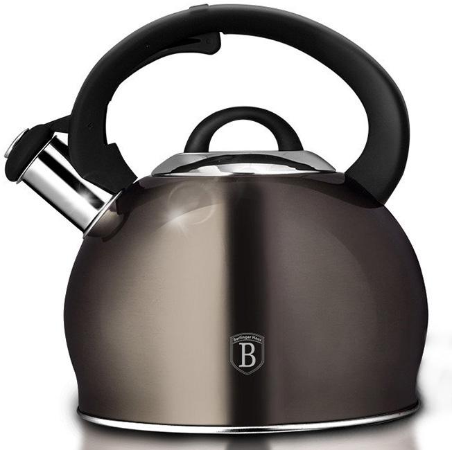 

Чайник для плиты из нержавейки Berlinger Haus Carbon 3 л с индукционным дном и свистком (BH-1789)