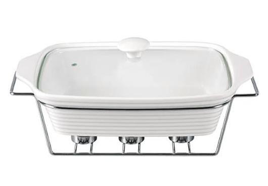 

Мармит керамический Kamille Food Warmer 33 см 2.4 л со стеклянной крышкой и подогревом (KM-6403)