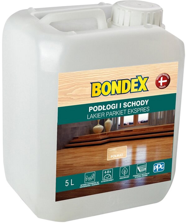 

Лак для полов и лестниц BONDEX полуматовый 5 л Бесцветный (BX-424748)
