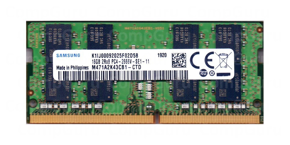Ноутбучная оперативная память Samsung DDR4 16GB 2666MHz SO-DIMM 2Rx8 ...