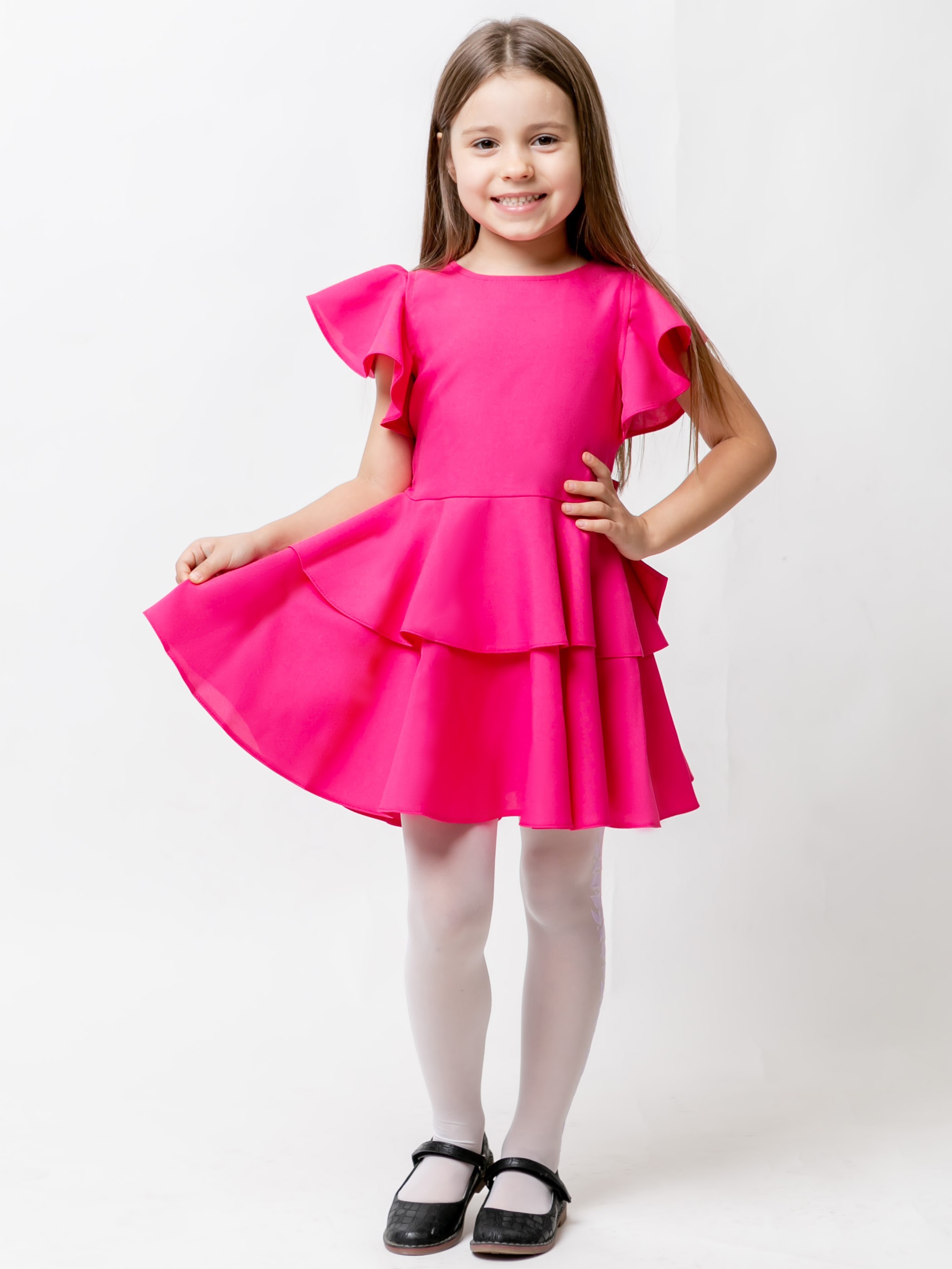 Акція на Дитяче святкове плаття для дівчинки Ласточка 20_2043 110 см Малинове від Rozetka
