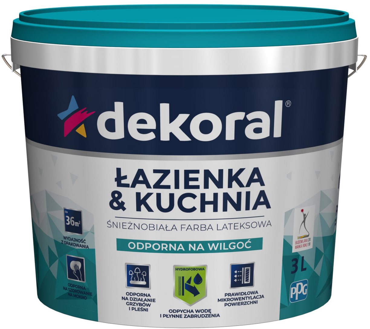 

Краска латексная влагостойкая для ванных комнат и кухонь Dekoral 3 л Снежно-белая (DL-248756)
