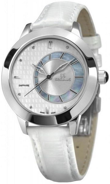 

Женские наручные часы Seculus 1671.2.1063 white mop, ss, white leather