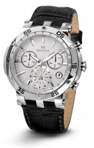 

Женские наручные часы Seculus 1682.2.503 white, ss, black leather