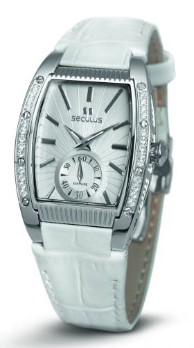 

Женские наручные часы Seculus 1667.2.1069 white, ss cz stones, white leather