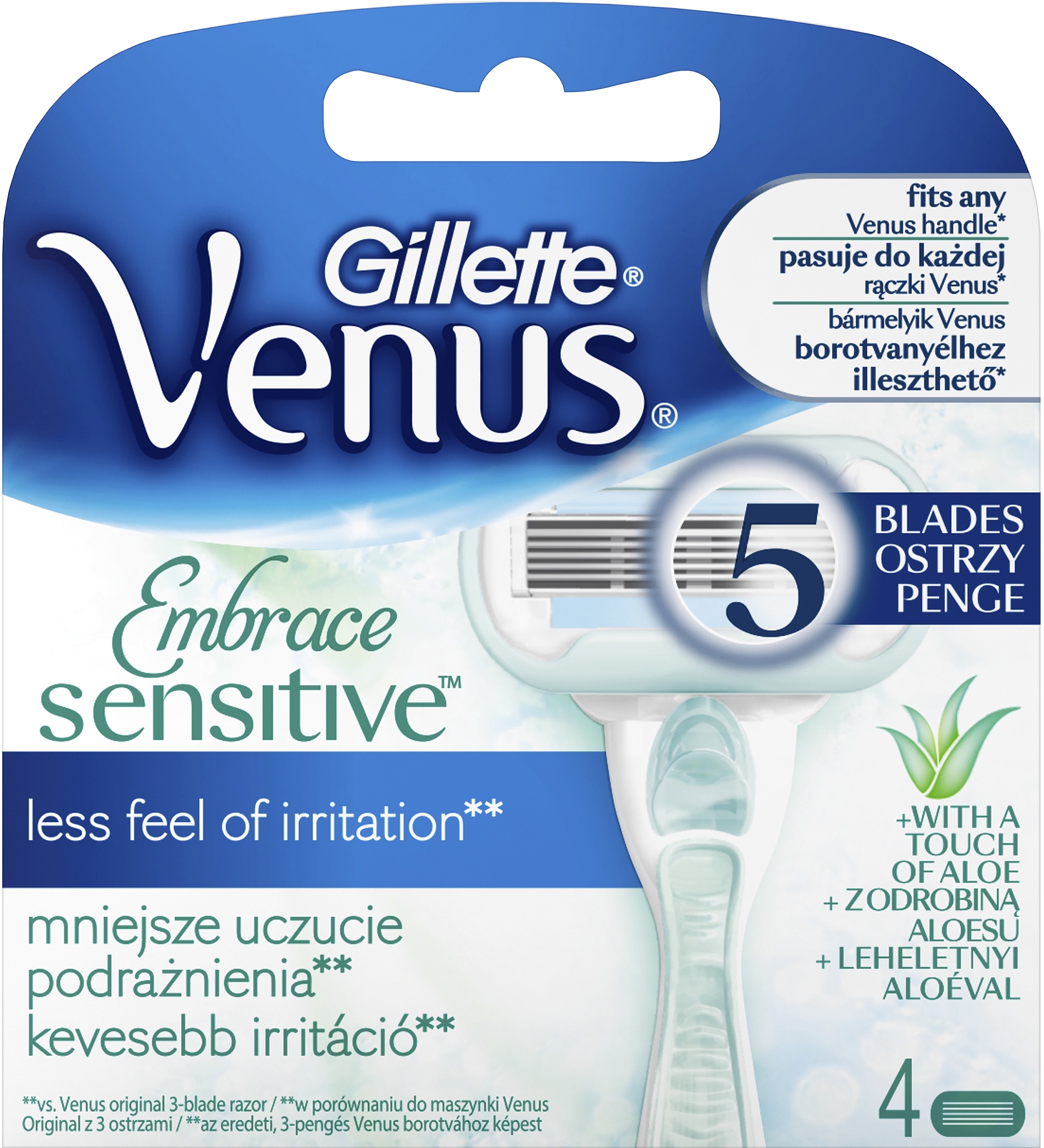 Сменные картриджи для бритья (Лезвия) женские Venus Embrace Sensitive 4 ...