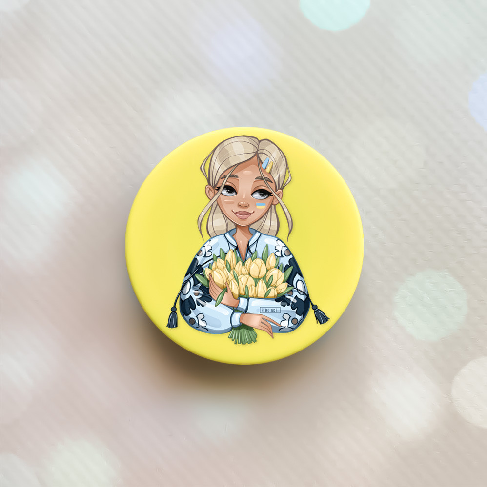 Держатель для смартфона / планшета попсокет Popsocket Желтый :: Девушка с  тюльпанами (принт 23) – фото, отзывы, характеристики в интернет-магазине  ROZETKA от продавца: Case Control | Купить в Украине: Киеве, Харькове,  Днепре, Одессе, Запорожье, Львове