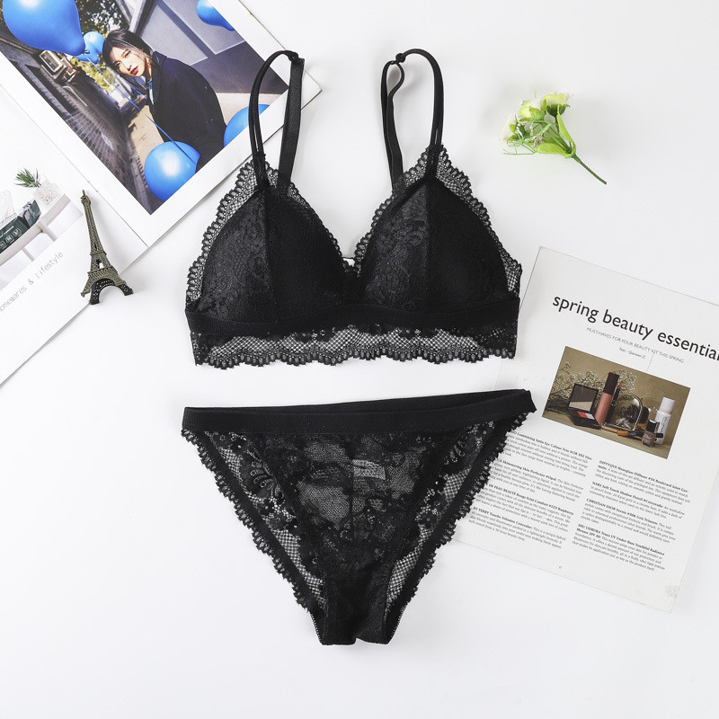 Комплект нижнего белья бюстгальтер и трусики New Style S/M черный (2 ...