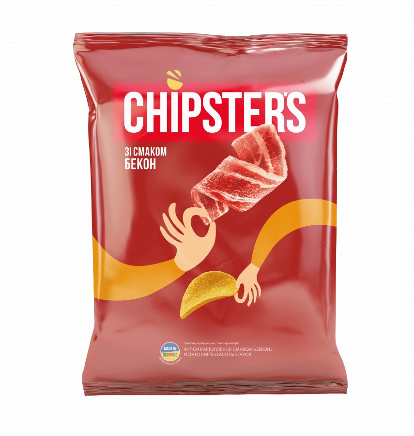 Чіпси CHIPSTERS натуральні зі смаком Бекону 130г от продавца: SaVa ...
