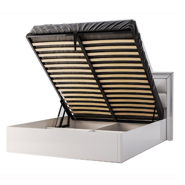 Кровать полуторная Белла 140х200 см MiroMark BL-44-WB Белый глянец ...