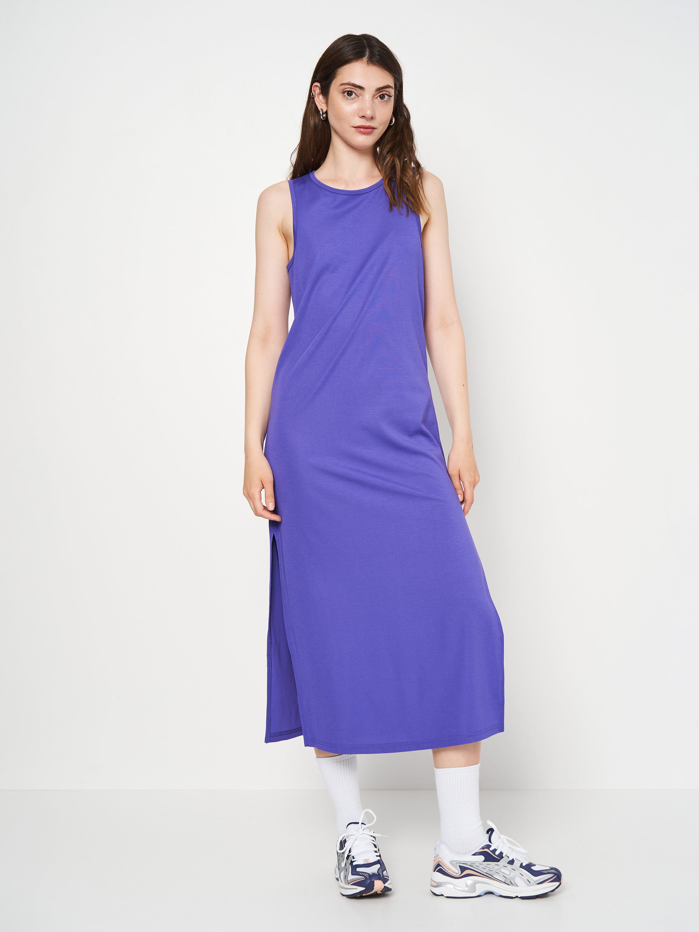 Акція на Сукня міді літня жіноча 4F Dress F049 4FSS23TDREF049-51S XS Фіолетова від Rozetka