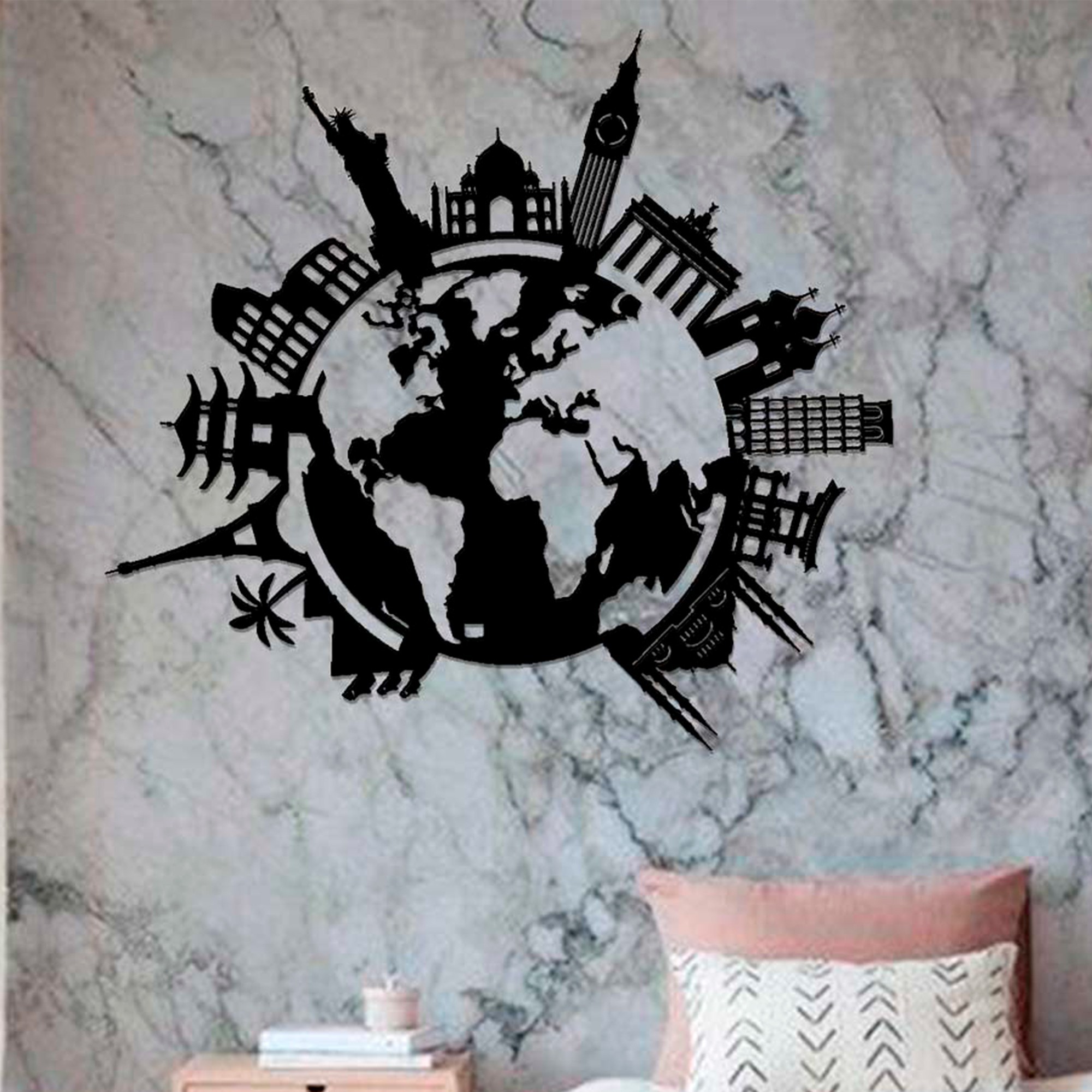 

Картина с дерева KoDi на стену Travel world map 100 см 300051