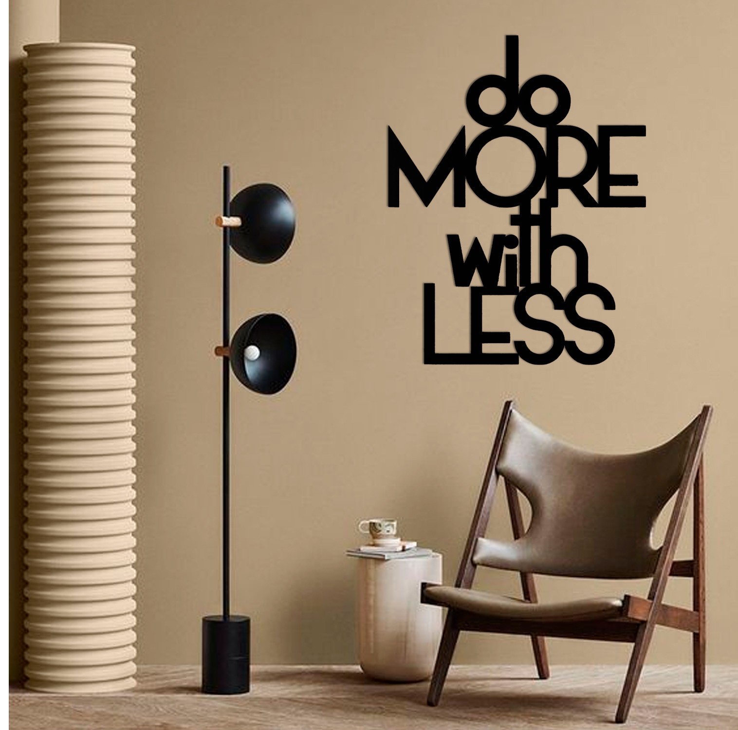 

Картина с дерева на стену Do more with less 100 см 300097