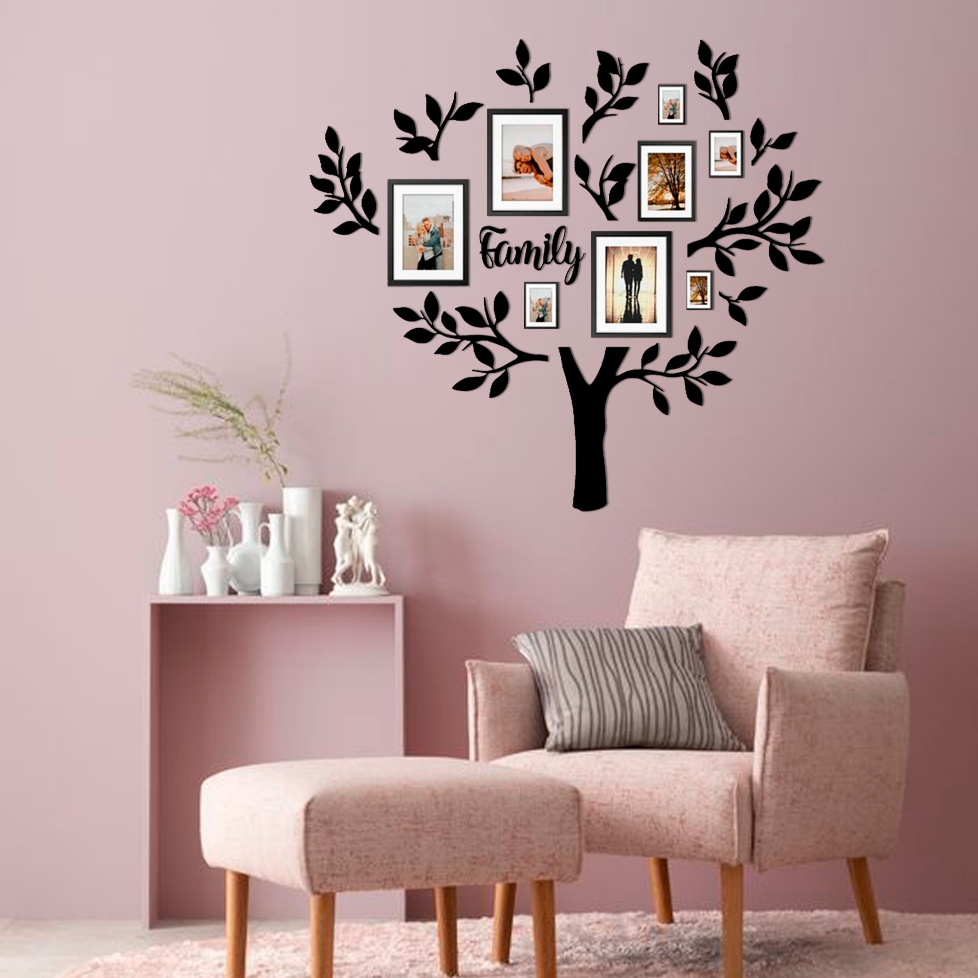 

Картина с дерева на стену Family tree 80 см 30002