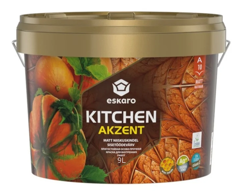 

Краска акрилатная ESKARO KITCHEN для кухни белая-база А 9л