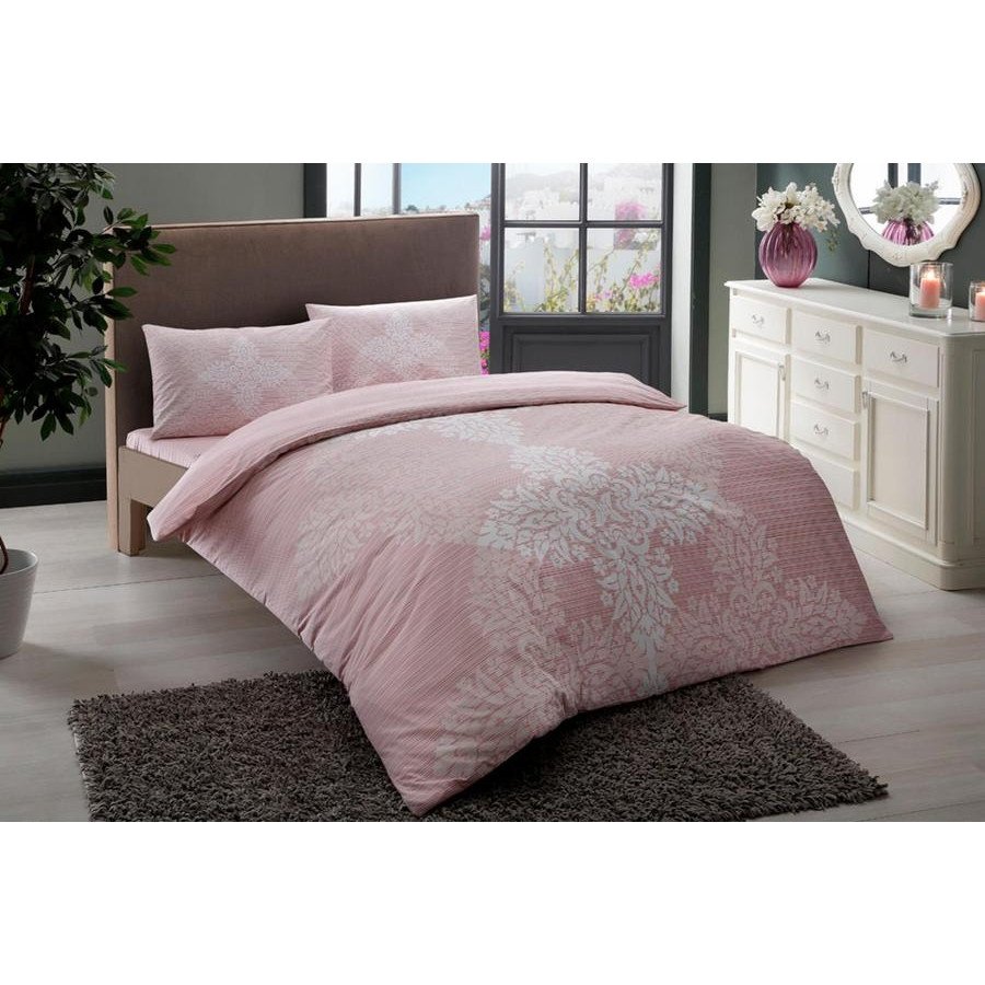 

Постельное белье Tac ранфорс - Janna pembe v02 розовый евро