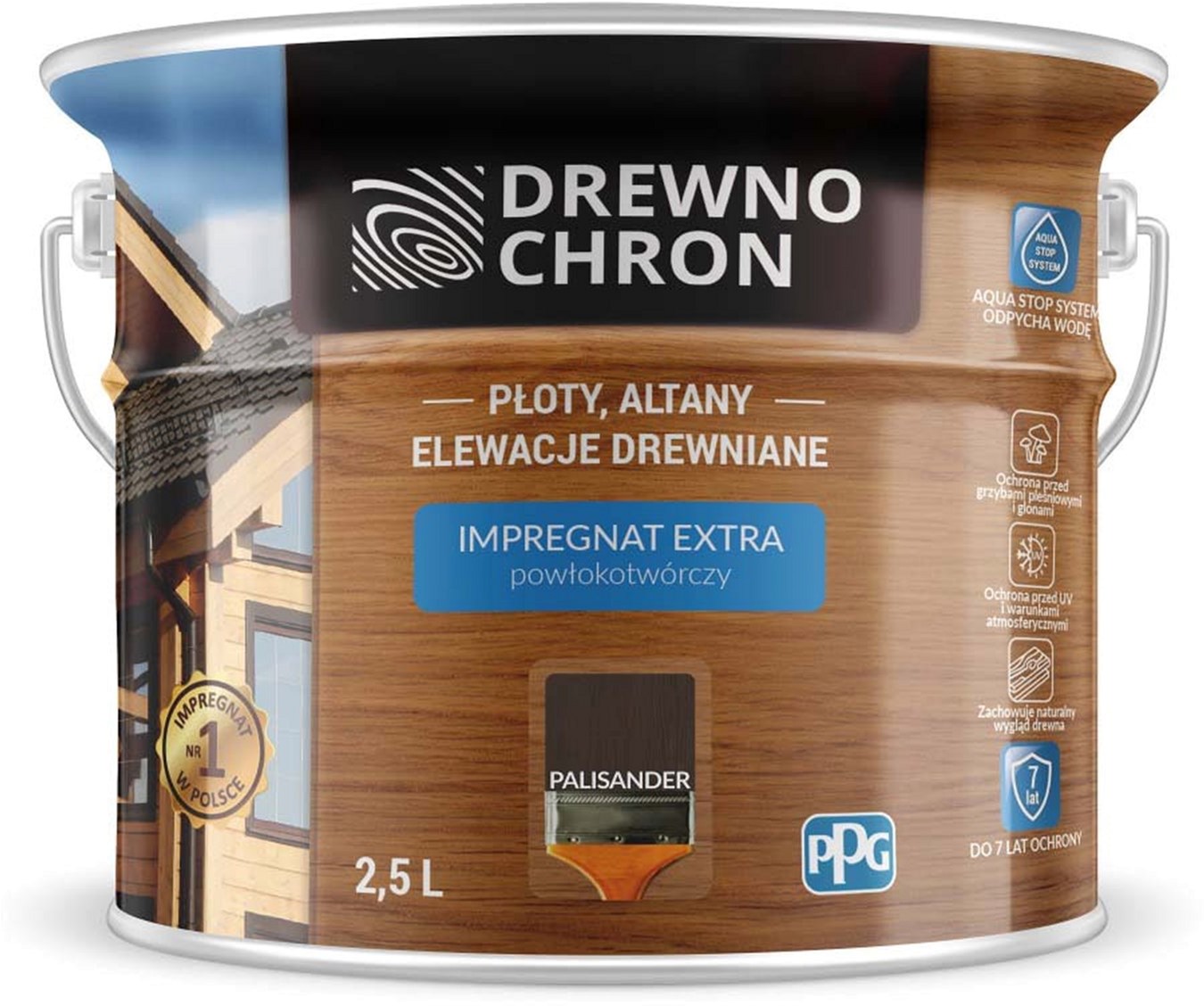 

Плёнкообразующая пропитка Drewnochron Impregnat Extra Палисандр 2.5 л (DN-364419)