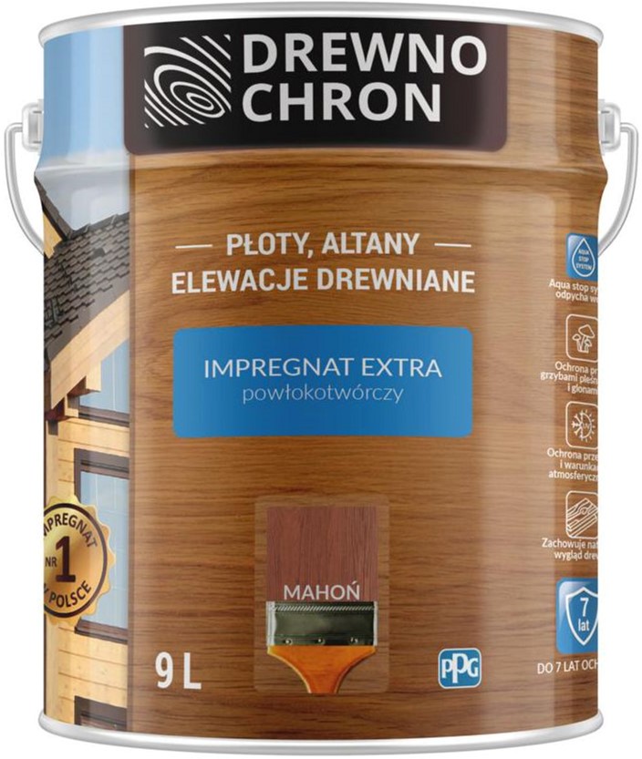 

Плёнкообразующая пропитка Drewnochron Impregnat Extra Махагон 9 л (DN-364458)