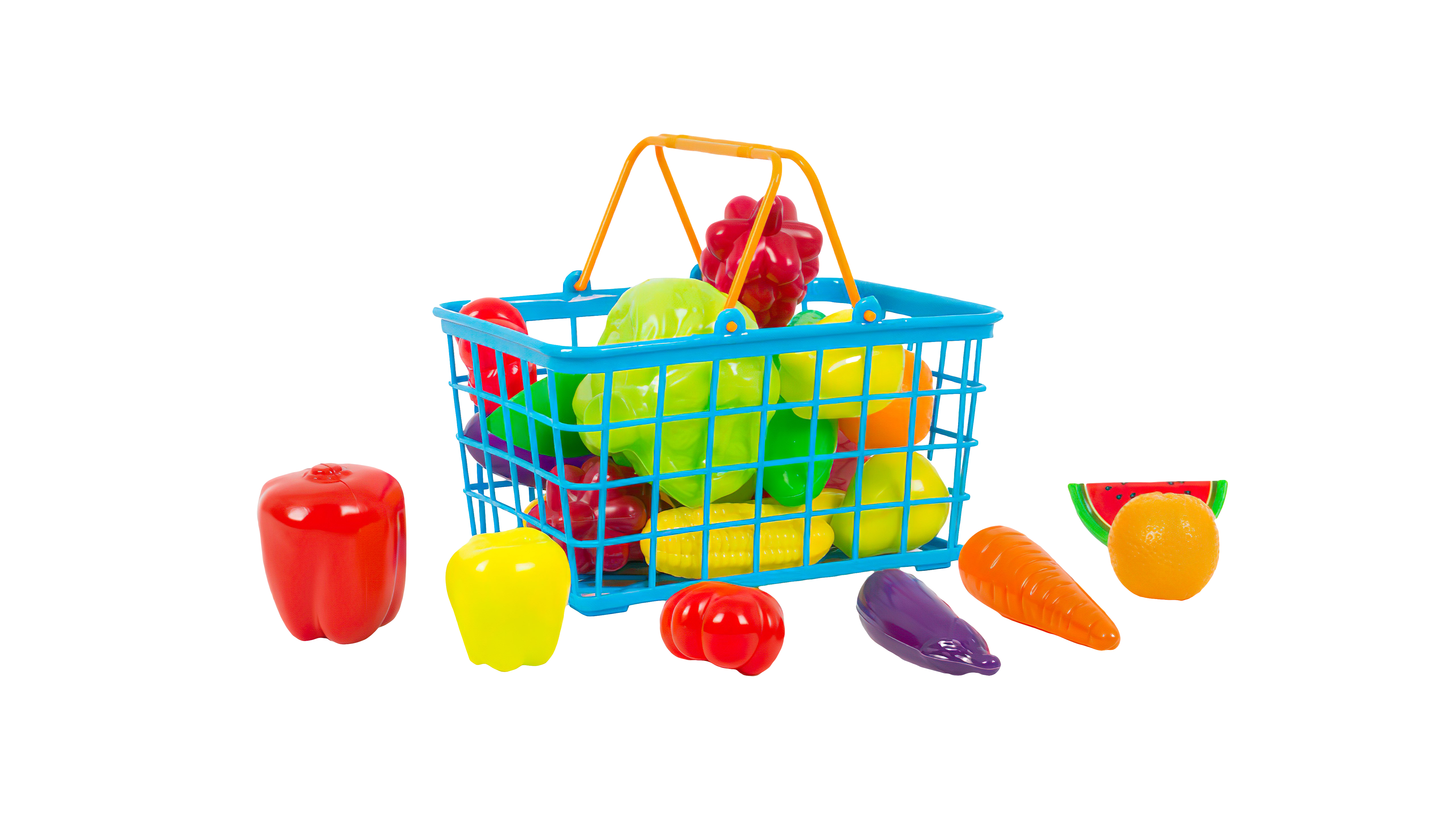 

Корзина с овощами и фруктами Продуктовый набор Урожай 379В3 Orion 25 ед. Синяя