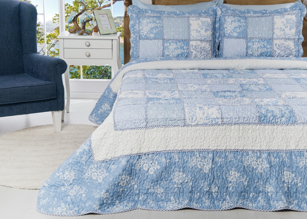 

Покрывало Home Sweet Home Carly Blue 180x250 см Синее с белым (838) (838)