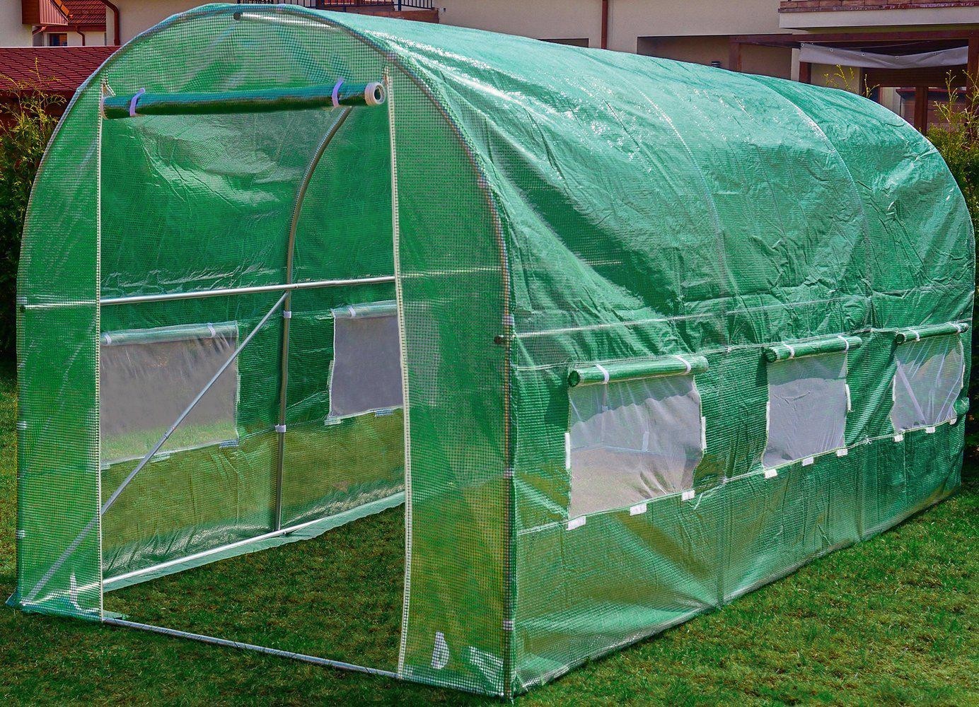 Садовая теплица парник с окнами FunFit 7m2 - (350х200х200) зеленый ...