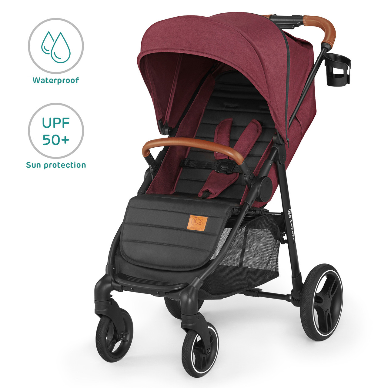 

Коляска для прогулянок Kinderkraft Grande LX Burgundy (KKWGRANBRG00LX)
