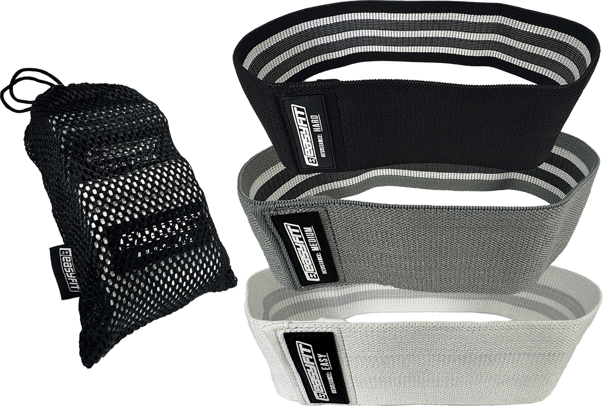 Резинки EasyFit тканевые для фитнеса и спорта комплект из 3 шт EF1820TK ...