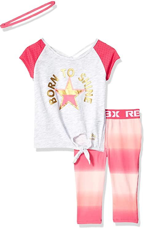 

Літній спортивний костюмчик RBX Girls' Toddler 2 pc Set Active Top/Capri Вік - 3 роки ( B085T9B22X)