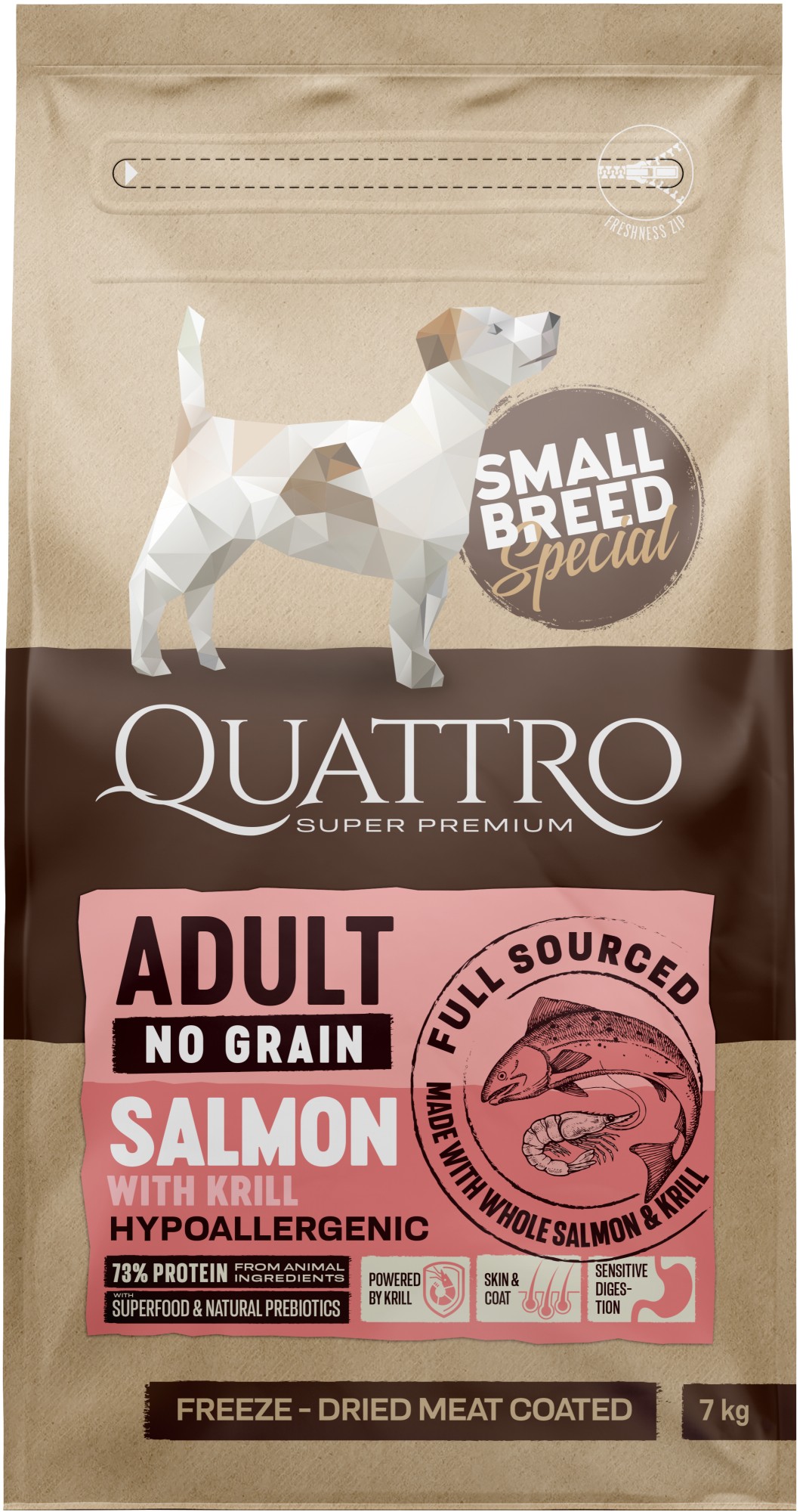 Quattro Special Small Breed Сухой беззерновой гипоаллергенный корм для ...