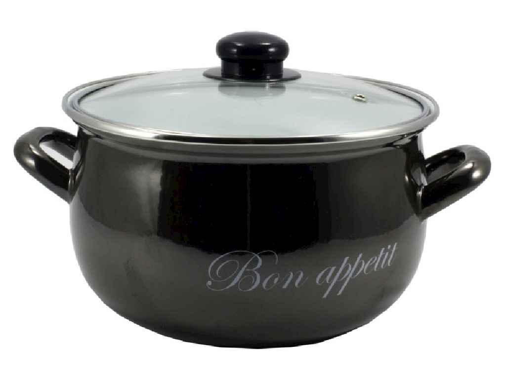 

Каструля з кришкою A-Plus "Bon Appetit" BLACK 5,1л A-2234