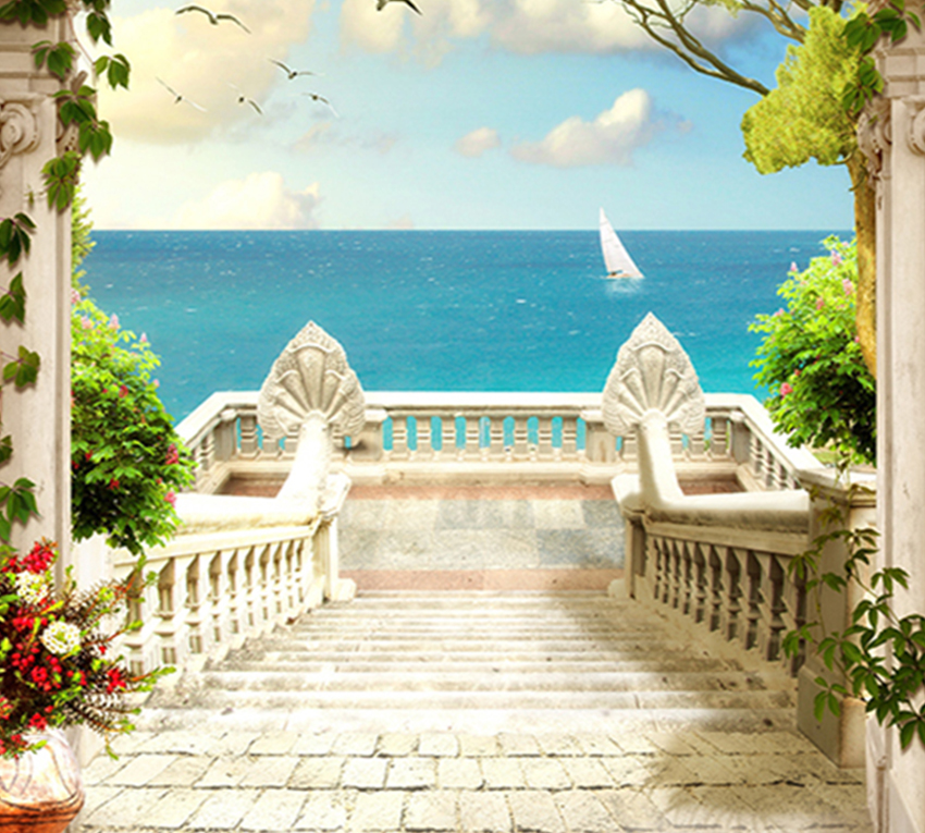 

Фотообои бумажные DeCors Терраса у моря 300x270 см 3 сегмента (111023)