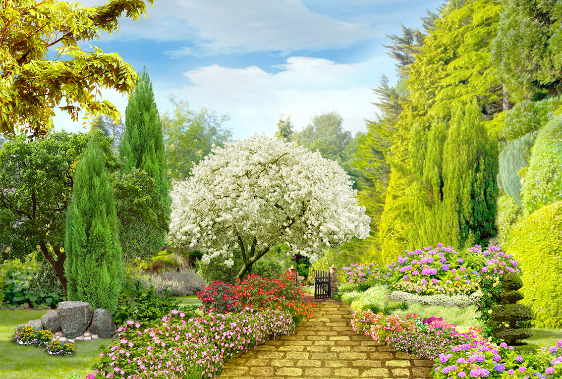 

Фотообои бумажные DeCors Сад 400x270 см 4 сегмента (191070)