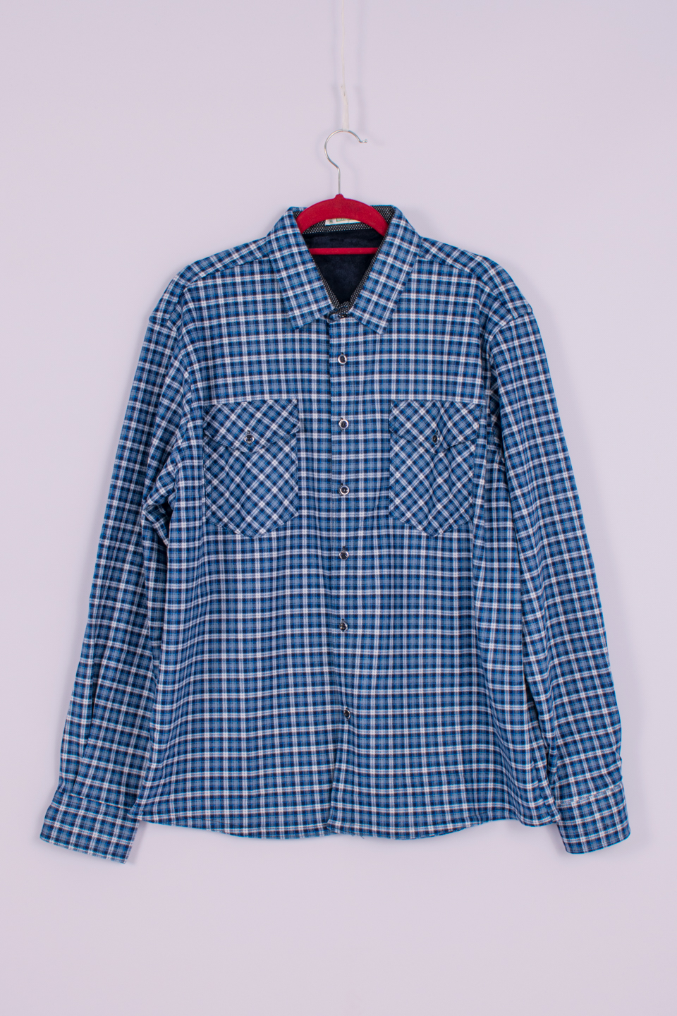 

Рубашка мужская тёплая на коротком меху HeTai A664-1. Размер 6XL