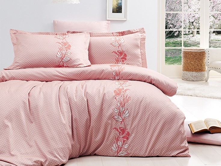 

Комплект постельного белья полуторный First Choice Cotton Satin Artemis Pudra 160х220 (FCS-0257)