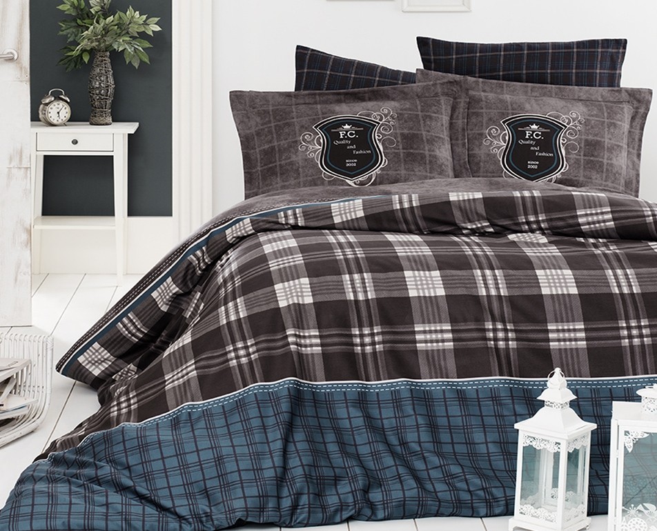 

Комплект постельного белья евро First Choice Cotton Satin Doris Kahve 200х220 (FCS-0028)
