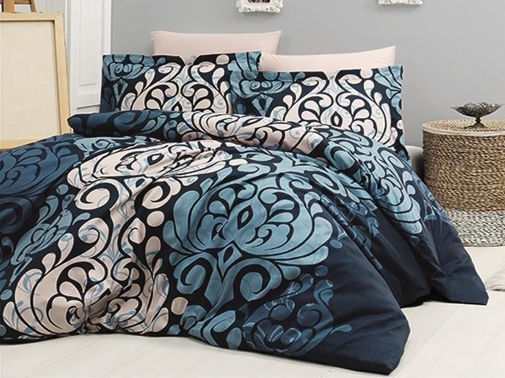 

Комплект постельного белья полуторный First Choice Cotton Satin Laura Lacivert 160х220 (FCS-0289)