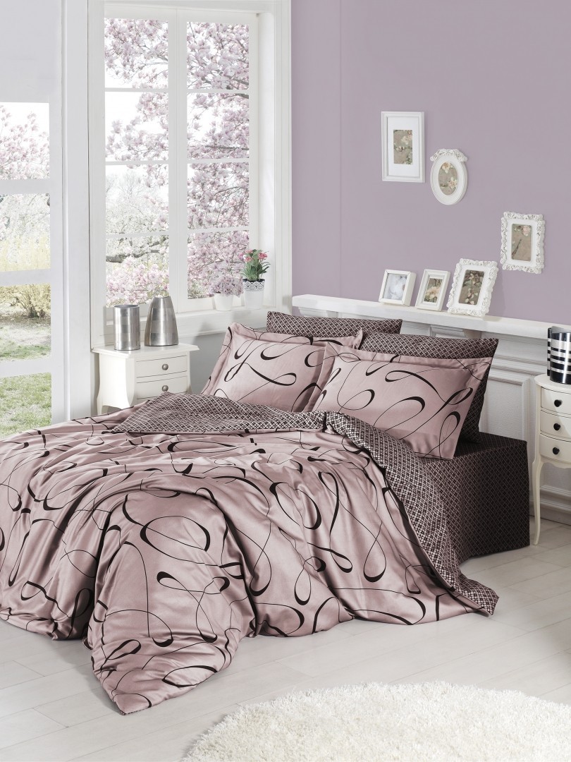 

Комплект постельного белья полуторный First Choice Cotton Satin Calisto Pudra 160х220 (FCS-0263)