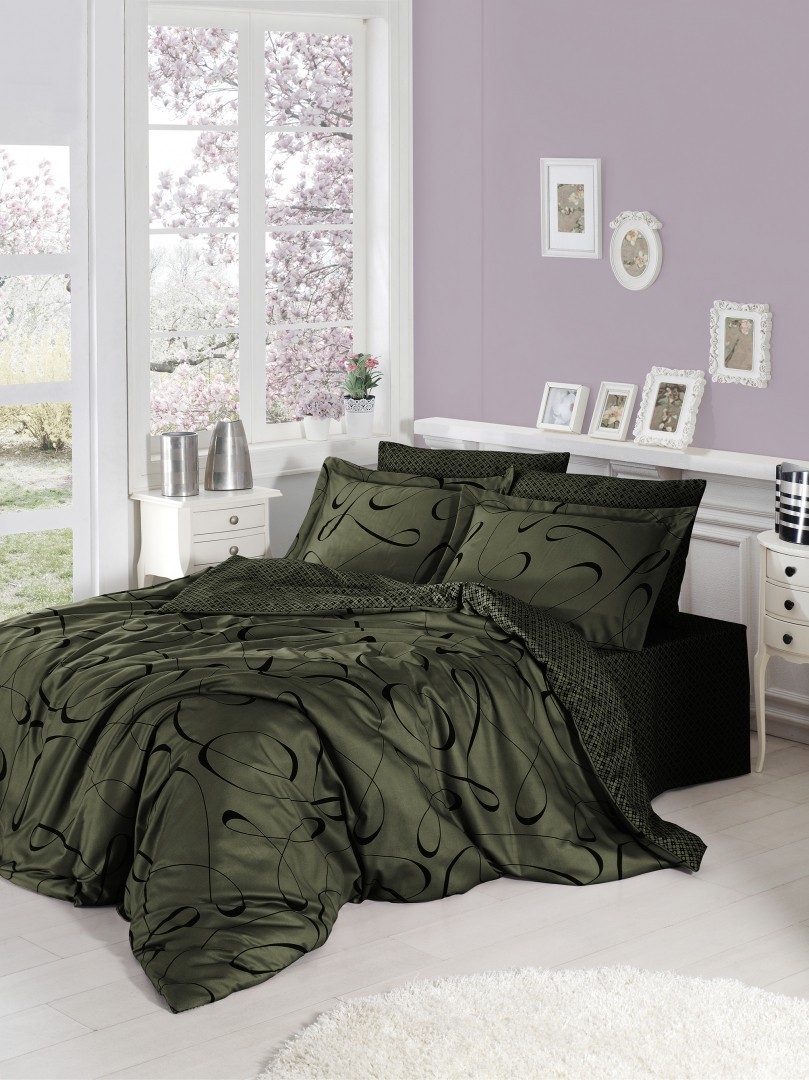 

Комплект постельного белья семейный First Choice Cotton Satin Calisto Haki 160х220 (FCS-0456)