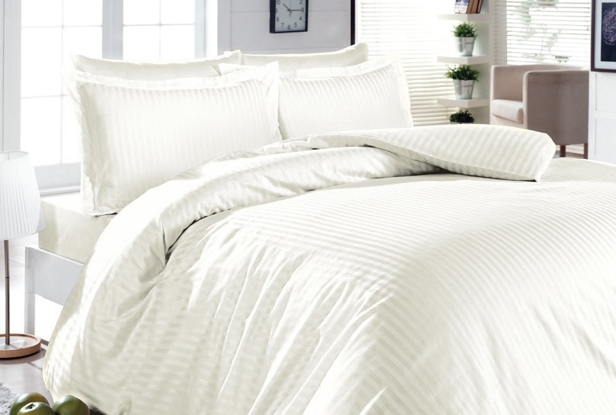 

Комплект постельного белья евро First Choice Cotton Satin Lines Style Krem 200х220 (FCS-0050)