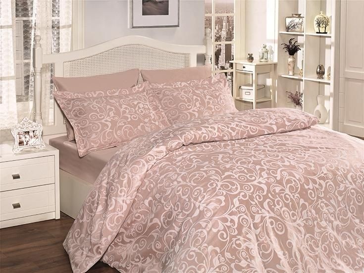 

Комплект постельного белья евро First Choice Cotton Satin Swera Pudra 200х220 (FCS-0072)