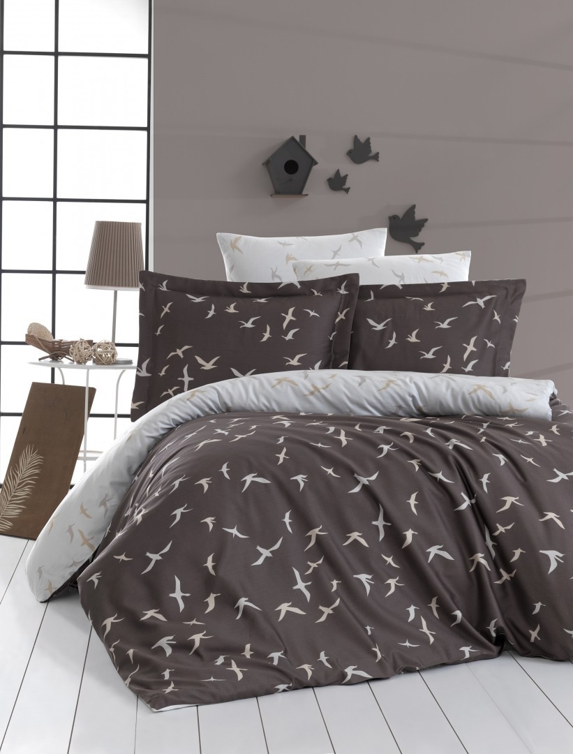 

Комплект постельного белья полуторный First Choice Cotton Satin Liberta Kahve 160х220 (FCS-0292)