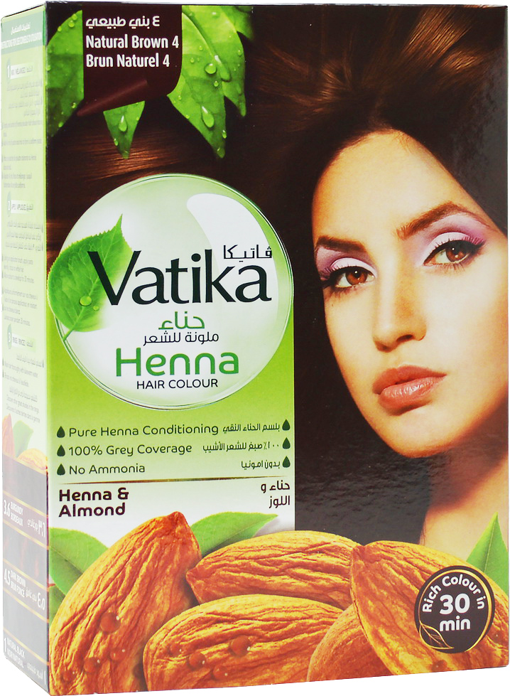 Краска для волос на основе хны Dabur Vatika Naturals 4 Натуральный ...