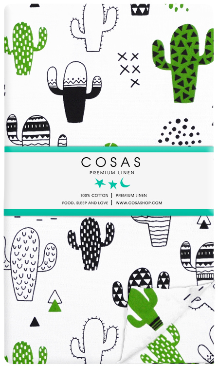 

Пододеяльник Cosas CactusGrayGreen 200х220
