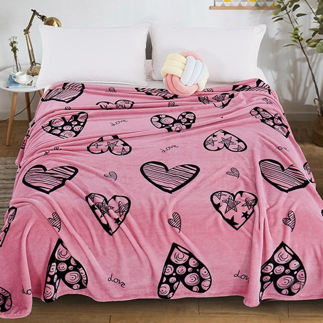 

Плед-покрывало из микрофибры велсофт TAG Love 200х220 см Розовый PledVL-103e