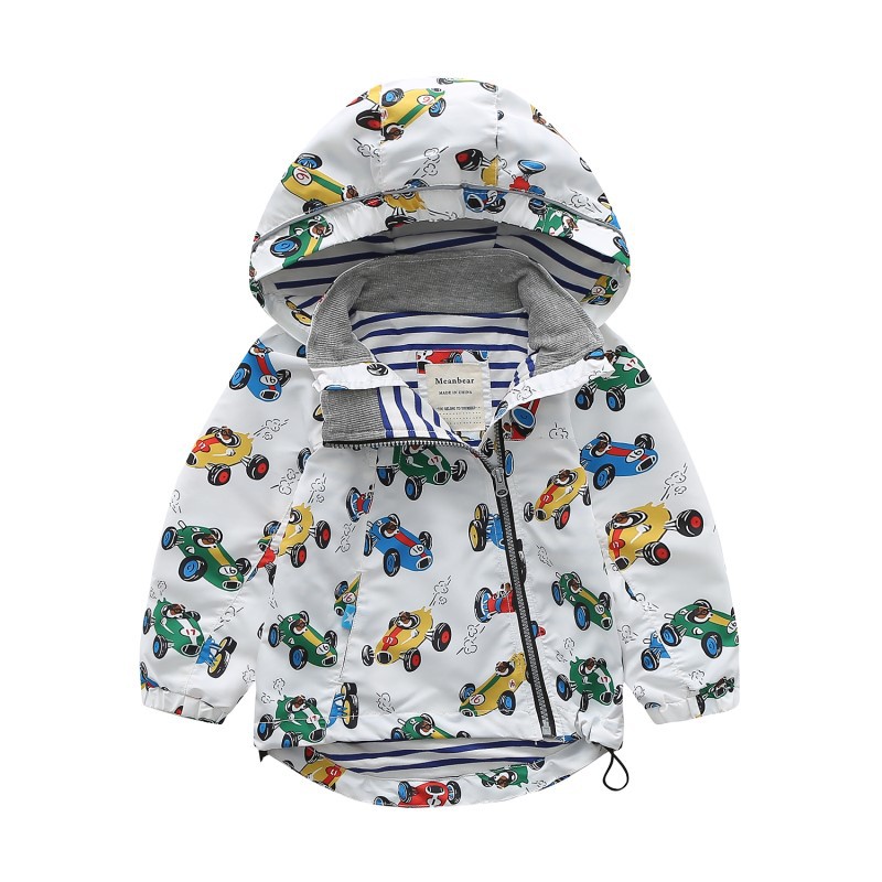 

Куртка для мальчика демисезонная Машинки Meanbear (130) Белый (45139)