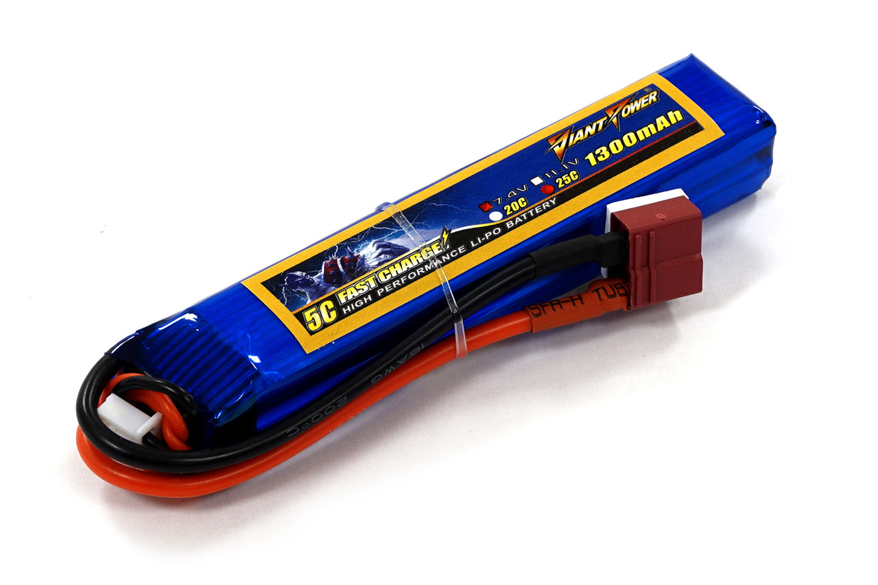 

Аккумулятор для страйкбола Dinogy Giant Power Li-Pol 7.4V 2S 1300mAh 25C 16х20х103 мм T-Plug (2722788317856)